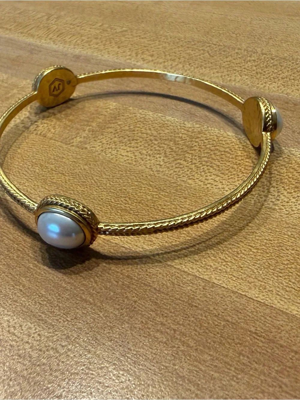 Julie Vos Gold Pearl Bangle Bracelet